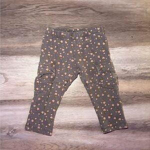 Tea Collection Kids' Floral Cargo Pants - Gray and Pink